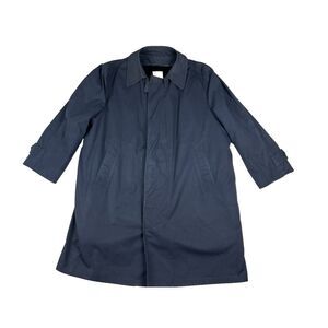 Vtg Trench Coat Mens Sz 48S USAF Airforce Military All Weather Navy‎ Blue Liner